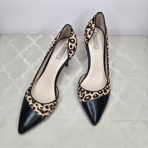 COLE HAAN Leopard Print and Black Leather Women's Heels Size 8B
